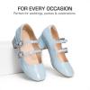 imageDREAM PAIRS Girls Dress Shoes Mary Jane Double Straps High Heel Easter Wedding Party Church Princess Communion Pumps for LittleBig KidsLight Blue