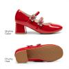 imageDREAM PAIRS Girls Dress Shoes Mary Jane Double Straps High Heel Easter Wedding Party Church Princess Communion Pumps for LittleBig KidsRed