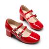 imageDREAM PAIRS Girls Dress Shoes Mary Jane Double Straps High Heel Easter Wedding Party Church Princess Communion Pumps for LittleBig KidsRed