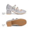 imageDREAM PAIRS Girls Dress Shoes Mary Jane Double Straps High Heel Easter Wedding Party Church Princess Communion Pumps for LittleBig KidsSilver