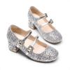 imageDREAM PAIRS Girls Dress Shoes Mary Jane Double Straps High Heel Easter Wedding Party Church Princess Communion Pumps for LittleBig KidsSilver