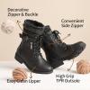 imageDREAM PAIRS Girls Mid Calf Combat Ankle Lace up BootsBlack