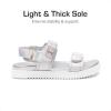 imageDREAM PAIRS Girls Sandals Casual Open Toe Two Adjustable Strapped Sandals with Hook and Loop for Little KidBig KidSilver