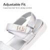 imageDREAM PAIRS Girls Sandals Casual Open Toe Two Adjustable Strapped Sandals with Hook and Loop for Little KidBig KidSilver
