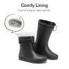 imageDREAM PAIRS Kids Rain Boots Boys Girls Lightweight Boots Waterproof Easyon Outdoor Playing Rain Boot UnisexChildAll Black