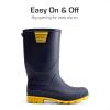 imageDREAM PAIRS Kids Rain Boots EasyOn Lightweight NonSlip Outsole for Boys ampamp Girls Outdoor Rainy Day PlayNavyYellow