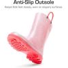 imageDREAM PAIRS Kids Rain Boots Glitter Boys Girls with Easyon Handles Sparkly Waterproof Boots Outdoor Playing Rain Boots UnisexChildPink