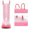 imageDREAM PAIRS Kids Rain Boots Glitter Boys Girls with Easyon Handles Sparkly Waterproof Boots Outdoor Playing Rain Boots UnisexChildPink