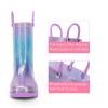 imageDREAM PAIRS Kids Rain Boots Glitter Boys Girls with Easyon Handles Sparkly Waterproof Boots Outdoor Playing Rain Boots UnisexChildPurplePinkBlue