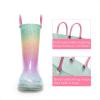 imageDREAM PAIRS Kids Rain Boots Glitter Boys Girls with Easyon Handles Sparkly Waterproof Boots Outdoor Playing Rain Boots UnisexChildRainbow
