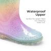imageDREAM PAIRS Kids Rain Boots Glitter Boys Girls with Easyon Handles Sparkly Waterproof Boots Outdoor Playing Rain Boots UnisexChildRainbow
