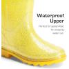 imageDREAM PAIRS Kids Rain Boots Glitter Boys Girls with Easyon Handles Sparkly Waterproof Boots Outdoor Playing Rain Boots UnisexChildYellow