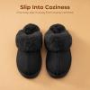 imageDREAM PAIRS Kids Slippers Girls Boys House Fuzzy Indoor Outdoor Warm Slip on Slipper for Little Kid Big KidBlack