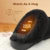 imageDREAM PAIRS Kids Slippers Girls Boys House Fuzzy Indoor Outdoor Warm Slip on Slipper for Little Kid Big KidBlack