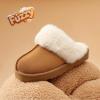 imageDREAM PAIRS Kids Slippers Girls Boys House Fuzzy Indoor Outdoor Warm Slip on Slipper for Little Kid Big KidCamel