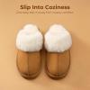 imageDREAM PAIRS Kids Slippers Girls Boys House Fuzzy Indoor Outdoor Warm Slip on Slipper for Little Kid Big KidCamel