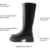 imageDREAM PAIRS Knee High Boots Comfortable Chunky Platform RoundToe Side Zip Boots for WomenBlack