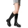 imageDREAM PAIRS Knee High Boots Comfortable Chunky Platform RoundToe Side Zip Boots for WomenBlack