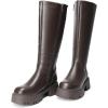 imageDREAM PAIRS Knee High Boots Comfortable Chunky Platform RoundToe Side Zip Boots for WomenBrown