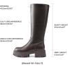 imageDREAM PAIRS Knee High Boots Comfortable Chunky Platform RoundToe Side Zip Boots for WomenBrown