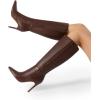 imageDREAM PAIRS Knee High Boots for Women Sexy Pointed Toe Stiletto High Heel Boots Fashion ampamp Classic Dress ShoesBrown