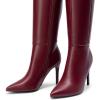 imageDREAM PAIRS Knee High Boots for Women Sexy Pointed Toe Stiletto High Heel Boots Fashion ampamp Classic Dress ShoesBurgundy