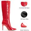 imageDREAM PAIRS Knee High Boots for Women Sexy Pointed Toe Stiletto High Heel Boots Fashion ampamp Classic Dress ShoesRedpat