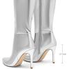 imageDREAM PAIRS Knee High Boots for Women Sexy Pointed Toe Stiletto High Heel Boots Fashion ampamp Classic Dress ShoesSilverpat