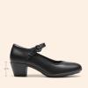 imageDREAM PAIRS Mary Jane Shoes Women Low Chunky Heels Closed Toe Pumps Comfortable Work Business Dress ShoesBlack