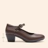 imageDREAM PAIRS Mary Jane Shoes Women Low Chunky Heels Closed Toe Pumps Comfortable Work Business Dress ShoesBrown