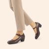 imageDREAM PAIRS Mary Jane Shoes Women Low Chunky Heels Closed Toe Pumps Comfortable Work Business Dress ShoesBrown
