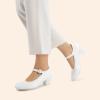 imageDREAM PAIRS Mary Jane Shoes Women Low Chunky Heels Closed Toe Pumps Comfortable Work Business Dress ShoesWhite