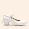 imageDREAM PAIRS Mary Jane Shoes Women Low Chunky Heels Closed Toe Pumps Comfortable Work Business Dress ShoesWhite