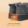 imageDREAM PAIRS Platform Mini Boots for Women Suede Genuine Leather Classic Winter Ankle Snow Boots with Memory Foam Insole Lightweight AntiSlip Outsole FuzzyClassicGrey