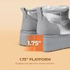 imageDREAM PAIRS Platform Mini Boots for Women Suede Genuine Leather Classic Winter Ankle Snow Boots with Memory Foam Insole Lightweight AntiSlip Outsole FuzzyClassicSilver