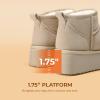imageDREAM PAIRS Platform Mini Boots for Women Suede Genuine Leather Classic Winter Ankle Snow Boots with Memory Foam Insole Lightweight AntiSlip Outsole FuzzyClassicSand