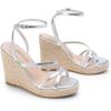 imageDREAM PAIRS Strappy Espadrille Platform Wedge Sandals for Women Dressy Summer Comfortable Open Toe Sandals with Cushioned Insole and Ankle Strap BuckleSilvermetallic