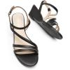 imageDREAM PAIRS Strappy Wrapped Dressy Wedge Sandals Comfortable Ankle Strap Open Toe Evening Dress Wedding Dance Summer ShoesBlackpu