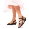 imageDREAM PAIRS Strappy Wrapped Dressy Wedge Sandals Comfortable Ankle Strap Open Toe Evening Dress Wedding Dance Summer ShoesBlackpu