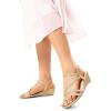 imageDREAM PAIRS Strappy Wrapped Dressy Wedge Sandals Comfortable Ankle Strap Open Toe Evening Dress Wedding Dance Summer ShoesGoldglitter
