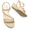 imageDREAM PAIRS Strappy Wrapped Dressy Wedge Sandals Comfortable Ankle Strap Open Toe Evening Dress Wedding Dance Summer ShoesGoldglitter
