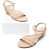 imageDREAM PAIRS Strappy Wrapped Dressy Wedge Sandals Comfortable Ankle Strap Open Toe Evening Dress Wedding Dance Summer ShoesNudenubuck