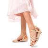 imageDREAM PAIRS Strappy Wrapped Dressy Wedge Sandals Comfortable Ankle Strap Open Toe Evening Dress Wedding Dance Summer ShoesNudenubuck