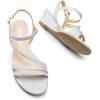 imageDREAM PAIRS Strappy Wrapped Dressy Wedge Sandals Comfortable Ankle Strap Open Toe Evening Dress Wedding Dance Summer ShoesSilverglitter