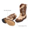 imageDREAM PAIRS Toddler Cowboy Boots Cowgirl Boots for Girls Square Toe Mid Calf Boys Western Fashion Riding Shoes for ToddlerLittle KidBig KidBrownCamo