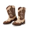 imageDREAM PAIRS Toddler Cowboy Boots Cowgirl Boots for Girls Square Toe Mid Calf Boys Western Fashion Riding Shoes for ToddlerLittle KidBig KidBrownCamo