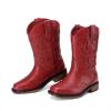 imageDREAM PAIRS Toddler Cowboy Boots Cowgirl Boots for Girls Square Toe Mid Calf Boys Western Fashion Riding Shoes for ToddlerLittle KidBig KidRed