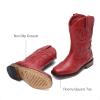 imageDREAM PAIRS Toddler Cowboy Boots Cowgirl Boots for Girls Square Toe Mid Calf Boys Western Fashion Riding Shoes for ToddlerLittle KidBig KidRed