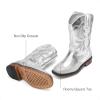 imageDREAM PAIRS Toddler Cowboy Boots Cowgirl Boots for Girls Square Toe Mid Calf Boys Western Fashion Riding Shoes for ToddlerLittle KidBig KidSilver