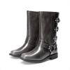 imageDREAM PAIRS Toddler Girls Mid Calf Boots Side Zipper Riding ShoesDark Grey